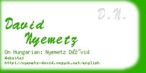 david nyemetz business card